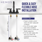 HEMOS BATHROOM PARTS SUS304 PVC HIGH PRESSURE INLET FLEXIBLE HOSE PIPE HM-PFF10-48
