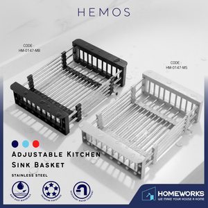 HEMOS PARTS SUS 304 ADJUSTABLE KITCHEN SINK BASKET HM-0147