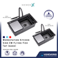 HEMOS SUS304 WORKSTATION KITCHEN 3.0MM THICKNESS SINK CW FLYING FISH TAP BLACK HM-6848,7850-MB(EB)