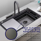 HEMOS SUS304 WORKSTATION KITCHEN 3.0MM THICKNESS SINK CW FLYING FISH TAP BLACK HM-6848,7850-MB(EB)