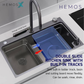 HEMOS SUS304 WORKSTATION KITCHEN 3.0MM THICKNESS SINK CW FLYING FISH TAP BLACK HM-6848,7850-MB(EB)