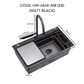 HEMOS SUS304 WORKSTATION KITCHEN 3.0MM THICKNESS SINK CW FLYING FISH TAP BLACK HM-6848,7850-MB(EB)
