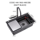 HEMOS SUS304 WORKSTATION KITCHEN 3.0MM THICKNESS SINK CW FLYING FISH TAP BLACK HM-6848,7850-MB(EB)