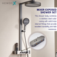 HEMOS BATHROOM 3 MODE BRASS BODY WITH STAINLESS STEEL CASING MIXER RAIN SHOWER SETS HM-19120-MG