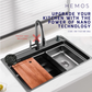 HEMOS 750X460MM SUS304 STEEL NANO SIGNLE KITCHEN 3.0MM THICKNESS BUWEN SINK HM-7546-MB (BW)
