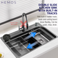 HEMOS 750X460MM SUS304 STEEL NANO SIGNLE KITCHEN 3.0MM THICKNESS BUWEN SINK HM-7546-MB (BW)