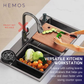 HEMOS 750X460MM SUS304 STEEL NANO SIGNLE KITCHEN 3.0MM THICKNESS BUWEN SINK HM-7546-MB (BW)
