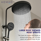 HEMOS BATHROOM FAUCET 3 MODE BRASS BODY WITH ABS CASING MIXER RAIN SHOWER SETS MATT GRAY SET MANDIAN HM-19114-MG