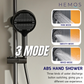 HEMOS BATHROOM FAUCET 3 MODE BRASS BODY WITH ABS CASING MIXER RAIN SHOWER SETS MATT GRAY SET MANDIAN HM-19114-MG