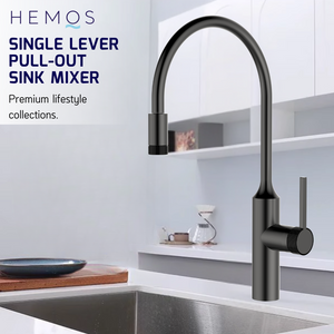HEMOS KITCHEN FAUCET STAINLESS STEEL PILLAR SINK TAP CAN ADJUST BUBBLER WATER KEPALA PAIP DAPUR HM-19111-MS,MG,GD