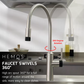 HEMOS KITCHEN FAUCET STAINLESS STEEL PILLAR SINK TAP CAN ADJUST BUBBLER WATER KEPALA PAIP DAPUR HM-19111-MS,MG,GD