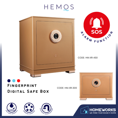 HEMOS TUYA APP HEAVY DUTY ANTI-DRILLING & SMASHING FINGERPRINT DIGITAL SECURITY SAFETY BOX HM-XR-300,450