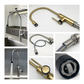 HEMOS KITCHEN FAUCET STAINLESS STEEL PILLAR SINK TAP CAN ADJUST BUBBLER WATER KEPALA PAIP DAPUR HM-19111-MS,MG,GD