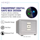 HEMOS TUYA APP HEAVY DUTY ANTI-DRILLING & SMASHING FINGERPRINT DIGITAL SECURITY SAFETY BOX HM-LD-300,450-W
