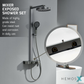 HEMOS BATHROOM FAUCET 3 MODE STEEL MIXER RAIN SHOWER SETS SET MANDIAN HM-19118-MG