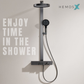 HEMOS BATHROOM FAUCET 3 MODE STEEL MIXER RAIN SHOWER SETS SET MANDIAN HM-19117-MG