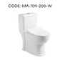 HEMOS BATHROOM WHITE CERAMIC ONE PIECE TOILET BOWL FOR CHILD POWERFUL & QUIET JAMBAN BILIK AIR HM-709-200-W