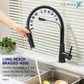 HEMOS KITCHEN FAUCET FLEXIBLE NYLON HOSE MIXER PILLAR SINK TAP WITH MAGNETIC HOLDER HM-19108FH-MG