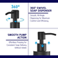 HEMOS PARTS 220ML STAINLESS STEEL SUS304 SOAP DISPENSER SILVER & GREY (SQUARE & ROUND) HM-0195,0196