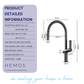 HEMOS KITCHEN FAUCET BRASS PULL OUT MIXER PILLAR SINK TAP CHROME & GREY KEPALA PAIP DAPUR HM-19112