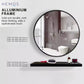 HEMOS BATHROOM MIRROR 600/700/800MM WALL MOUNTED ALUMINUM BLACK FRAME ROUND & RECTANGLE KACA CERMIN