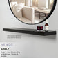 HEMOS BATHROOM MIRROR 600/700/800MM WALL MOUNTED ALUMINUM BLACK FRAME ROUND & RECTANGLE KACA CERMIN