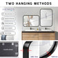 HEMOS BATHROOM MIRROR 600/700/800MM WALL MOUNTED ALUMINUM BLACK FRAME ROUND & RECTANGLE KACA CERMIN