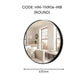 HEMOS BATHROOM MIRROR 600/700/800MM WALL MOUNTED ALUMINUM BLACK FRAME ROUND & RECTANGLE KACA CERMIN