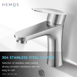HEMOS BATHROOM FAUCET SUS 304 PILLAR BASIN COLD TAP SILVER & BLACK KEPALA PAIP AIR HM-4051,4055