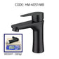 HEMOS BATHROOM FAUCET SUS 304 PILLAR BASIN COLD TAP SILVER & BLACK KEPALA PAIP AIR HM-4051,4055