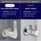 HEMOS SUS 304 ANGLE VALVE BATHROOM & KITCHEN ANTI-RUST QUATER TURN HM-3200 (MATT SILVER,GOLD,GREY)