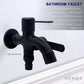 HEMOS BATHROOM FAUCET SUS304 TWO WAY TAP ANGLE VALVE WALL BIB TAP MATT BLACK KEPALA PAIP 34SERIES