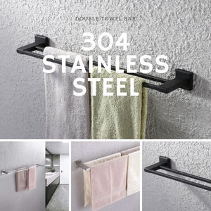 HEMOS BATHROOM FITTING SUS 304 HIGH QUALITY DOUBLE TOWEL BAR TUALA HM-82802