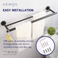 HEMOS 600/750MM BATHROOM FITTING SUS 304 DOUBLE TOWEL BAR HM-83802,83812 (MATT BLACK,GOLD,SILVER)