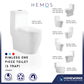 HEMOS BATHROOM WHITE CERAMIC ONE PIECE TOILET BOWL POWERFUL&QUIET DUAL FLUSH TOILET JAMBAN BILIK AIR