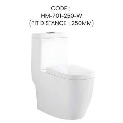 HEMOS BATHROOM WHITE CERAMIC ONE PIECE TOILET BOWL POWERFUL&QUIET DUAL FLUSH TOILET JAMBAN BILIK AIR