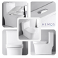 HEMOS BATHROOM CERAMIC WASHDOWN ONE PIECE TOILET BOWL FOR SQUAT & SIT ONE PRESS FLUSH HM-708-250-W