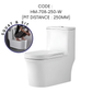 HEMOS BATHROOM CERAMIC WASHDOWN ONE PIECE TOILET BOWL FOR SQUAT & SIT ONE PRESS FLUSH HM-708-250-W