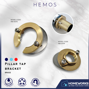 HEMOS PARTS BRASS PILLAR TAP & PILLAR MIXER TAP BRACKET HM-0034,0073
