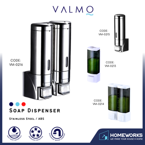 VALMO 250/300ML HAND PRESS WALL MOUNT SOAP DISPENSER