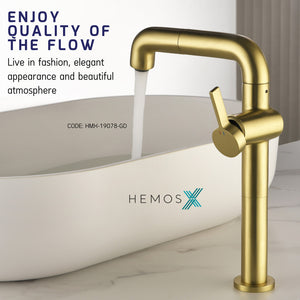 HEMOS BATHROOM BRASS 360° ROTATE MIXER HOT COLD PILLAR BASIN TAP KEPALA PAIR AIR HMX-19077,19078