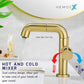 HEMOS BATHROOM BRASS 360° ROTATE MIXER HOT COLD PILLAR BASIN TAP KEPALA PAIR AIR HMX-19077,19078