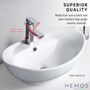 HEMOS BATHROOM CERAMIC WASH BASIN TABLE TOP ART BASIN VESSEL SINK PORCELAIN HM-642,650,652