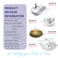 HEMOS BATHROOM CERAMIC WASH BASIN TABLE TOP ART BASIN VESSEL SINK PORCELAIN HM-642,650,652