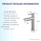 HEMOS BATHROOM FAUCET STAINLESS STEEL SUS 304 PILLAR BASIN TAP HM-3223 (SILVER, GUNMETALGRAY, GOLD)