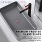 HEMOS BATHROOM CERAMIC WASH COUNTERTOP ART BASIN SQUARE VESSEL PORCELAIN MATT BLACK HM-625,C010