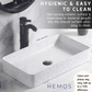 HEMOS BATHROOM CERAMIC WASH COUNTERTOP ART BASIN SQUARE VESSEL PORCELAIN MATT BLACK HM-625,C010