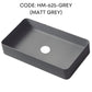 HEMOS BATHROOM CERAMIC WASH COUNTERTOP ART BASIN SQUARE VESSEL PORCELAIN MATT BLACK HM-625,C010