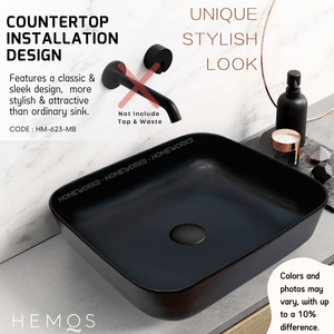 HEMOS BATHROOM CERAMIC WASH BASIN COUNTERTOP UNIQUE PRINTING MARBLE ROUND VESSEL PORCELAIN HM-623