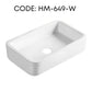 HEMOS BATHROOM CERAMIC WASH BASIN TABLE TOP ART BASIN VESSEL SINK PORCELAIN HM-640,647,648,649-W